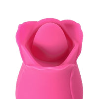 Silicone Rose Massager with Tongue