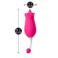 Silicone Rose Massager with Tongue