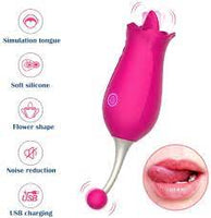 Silicone Rose Massager with Tongue